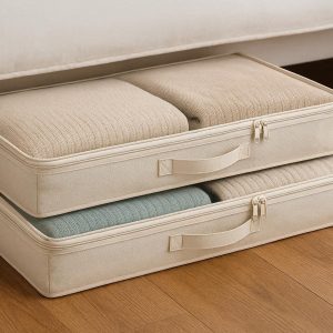 10 Breathable Fabric Underbed Storage Bags with Zipper for Sweaters