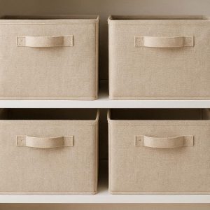 14 Collapsible Fabric Storage Cubes with Reinforced Handles for Shelves