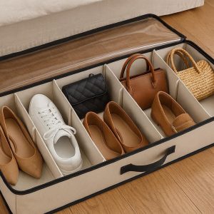21 Underbed Storage Container with Dividers for Shoes and Handbags